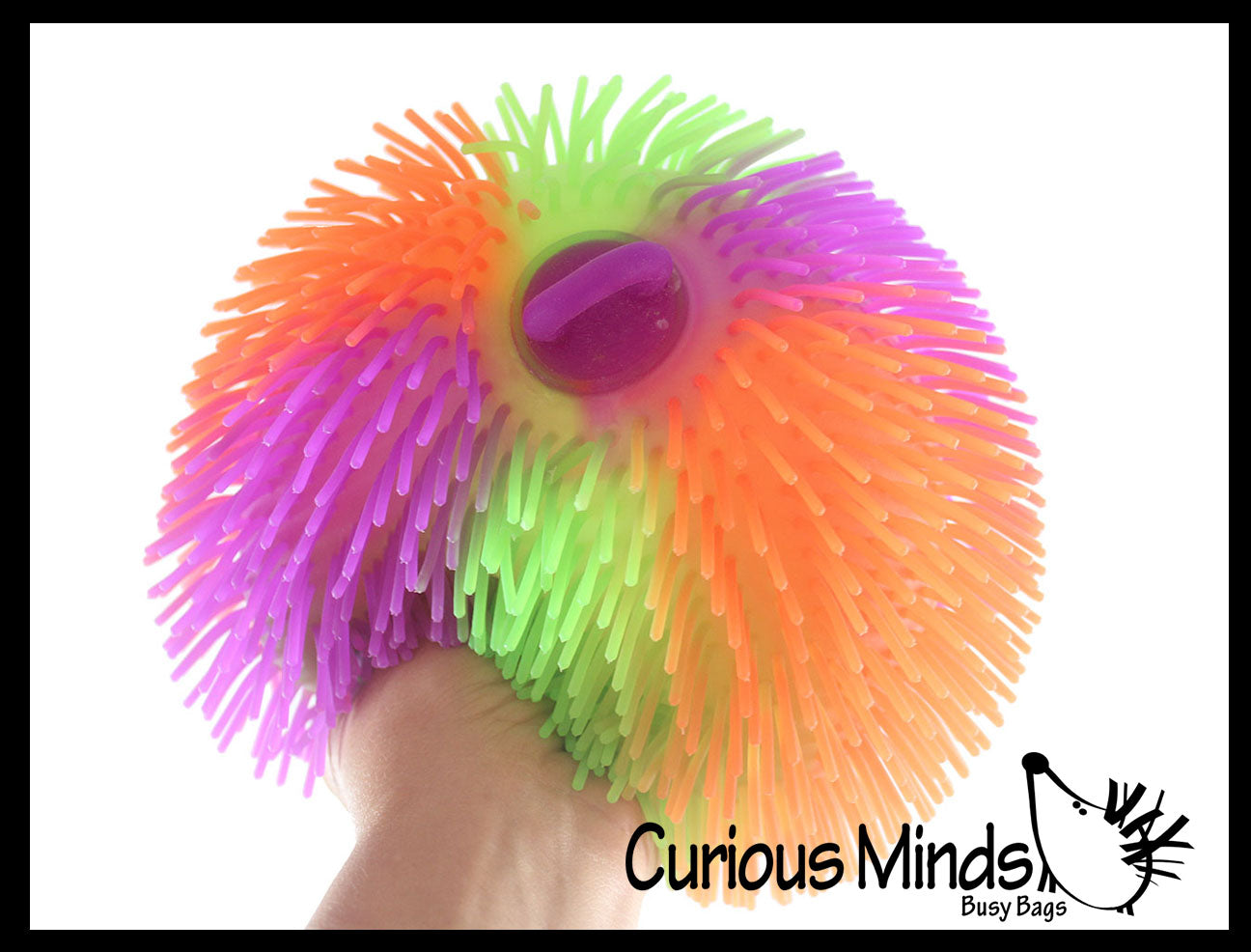 Rainbow Multi-Color Jumbo 7" Puffer Ball - Sensory Therapy Fidget Stress Balls - OT Autism SPD