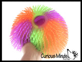 Rainbow Multi-Color Jumbo 7" Puffer Ball - Sensory Therapy Fidget Stress Balls - OT Autism SPD