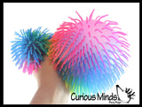 Rainbow Multi-Color Jumbo 7" Puffer Ball - Sensory Therapy Fidget Stress Balls - OT Autism SPD