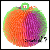 Rainbow Multi-Color Jumbo 7" Puffer Ball - Sensory Therapy Fidget Stress Balls - OT Autism SPD