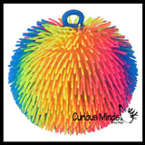Rainbow Multi-Color Jumbo 7" Puffer Ball - Sensory Therapy Fidget Stress Balls - OT Autism SPD