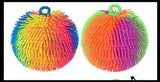 Rainbow Multi-Color Jumbo 7" Puffer Ball - Sensory Therapy Fidget Stress Balls - OT Autism SPD