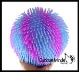 Striped Multi-Color Tie Dye Swirl Jumbo 8" Puffer Ball - Sensory Therapy Fidget Stress Balls - OT Autism SPD