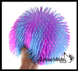 Striped Multi-Color Tie Dye Swirl Jumbo 8" Puffer Ball - Sensory Therapy Fidget Stress Balls - OT Autism SPD