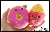 NEW - Fast Food Squishy Squeeze Stress Ball Soft Doh Filling - Like Shaving Cream - Sensory, Fidget Toy Junk Food