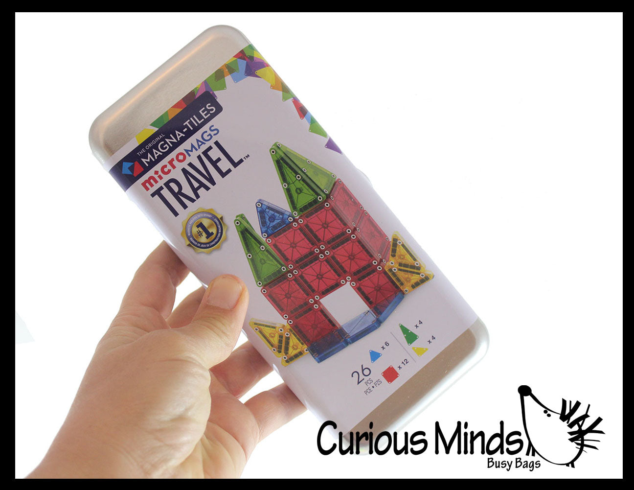 Magna-Tiles® MicroMags - Tiny Travel Sized Magnetic Blocks in Tin
