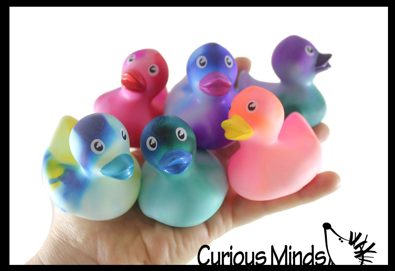 Regular 2" Marble Print Rubber Ducks - Rubber Duckies - Cute Novelty Prize Reward Giveaway