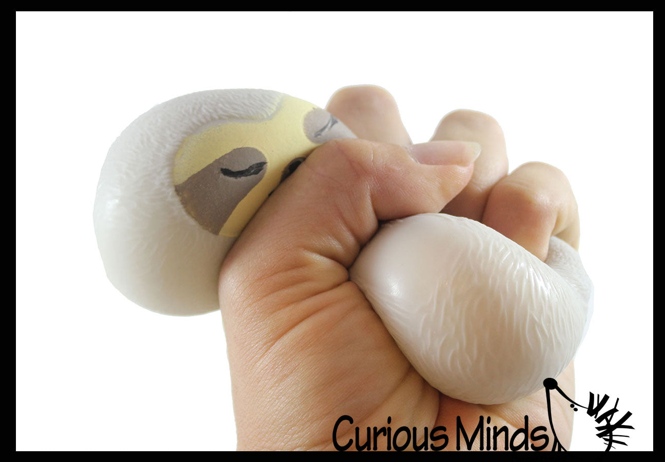 Marshmallow Sloth Animal Stress Balls - Ultra Soft Kneadable Fidget Squish Balls - Amazingly Soft