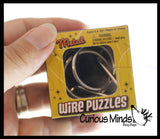 Mini Metal Wire Brain Teaser Puzzles - Individually Wrapped - Logic Untwist the Knots - IQ Toy Mind Mental Game