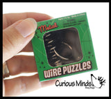 Mini Metal Wire Brain Teaser Puzzles - Individually Wrapped - Logic Untwist the Knots - IQ Toy Mind Mental Game
