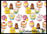 Mini Easter Slow Rise Squishy Foam Toys - Cute Squish Basket and Egg Fillers