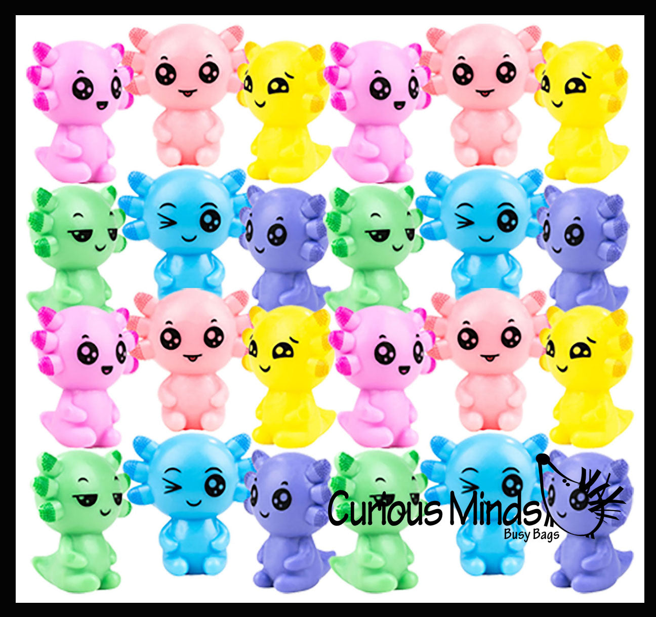 Cute Colorful Tiny Axolotls Figurines - Mini Toys - Small Novelty Prize Toy - Party Favors - Gift