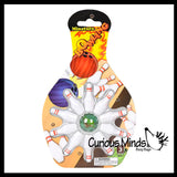 NEW - Mini Bowling Game - Marble and Pins - Tabletop Small Replica Novelty Toy Party Favor