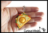 Cute Food Pair Bubble Popper Fidget Keychains - Go Together, Best Friends