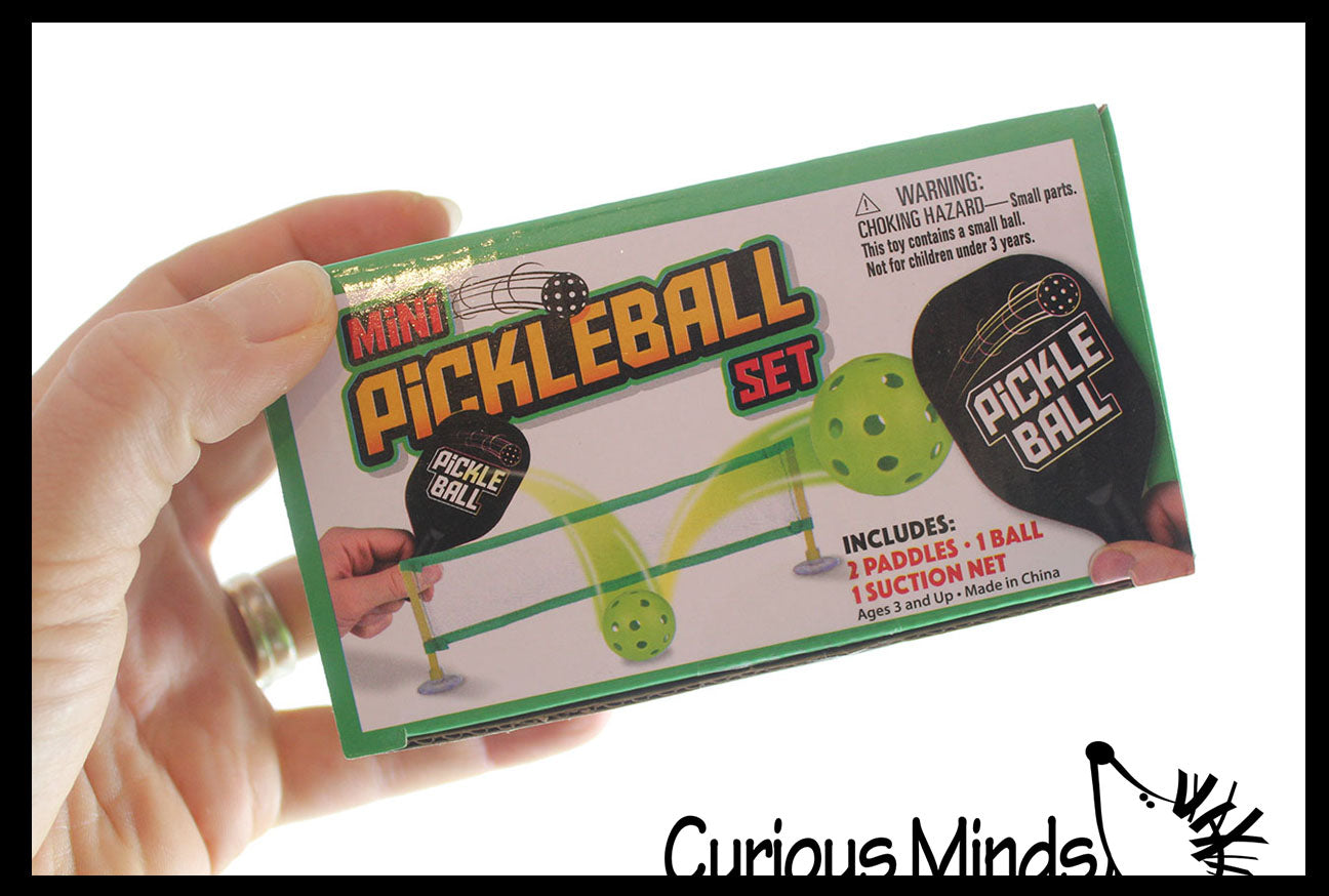Mini Tabletop Pickleball Game Set - Net, Paddles and Ball - Indoor Office Table Sport Set Novelty