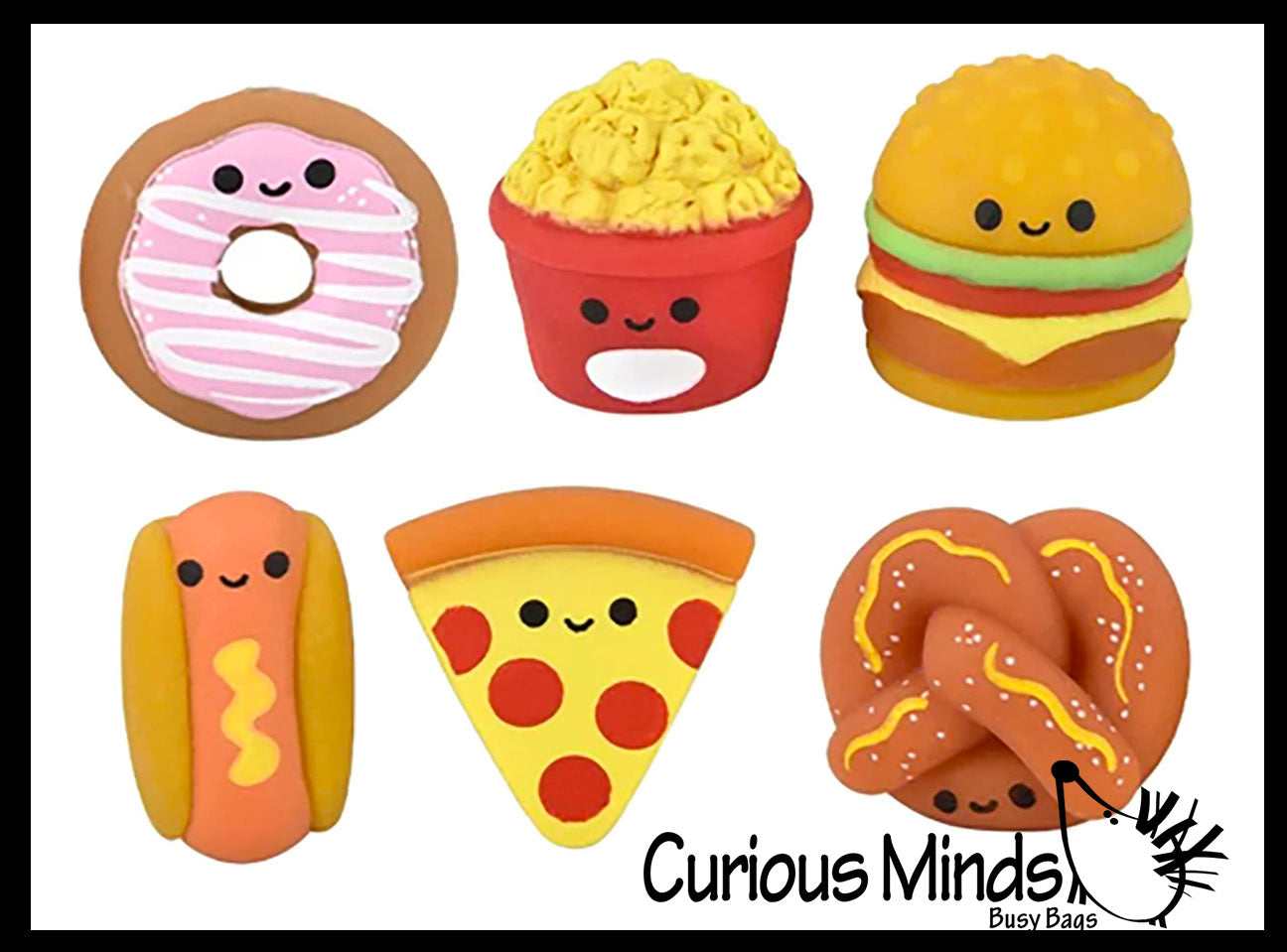 NEW - Fast Food Junk Mochi Squishy - Kawaii -  Cute Individually Wrapped Toys - Sensory, Stress, Fidget Party Favor Toy