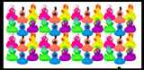 Rubber Ducks with Mohawk Hair - 2" Bright Rubber Duckies Baby Ducklings - Cute Novelty Prize Reward Giveaway Punk Rock