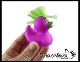 Rubber Ducks with Mohawk Hair - 2" Bright Rubber Duckies Baby Ducklings - Cute Novelty Prize Reward Giveaway Punk Rock
