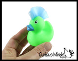 Rubber Ducks with Mohawk Hair - 2" Bright Rubber Duckies Baby Ducklings - Cute Novelty Prize Reward Giveaway Punk Rock
