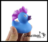 Rubber Ducks with Mohawk Hair - 2" Bright Rubber Duckies Baby Ducklings - Cute Novelty Prize Reward Giveaway Punk Rock