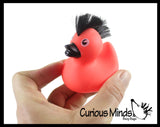 Rubber Ducks with Mohawk Hair - 2" Bright Rubber Duckies Baby Ducklings - Cute Novelty Prize Reward Giveaway Punk Rock