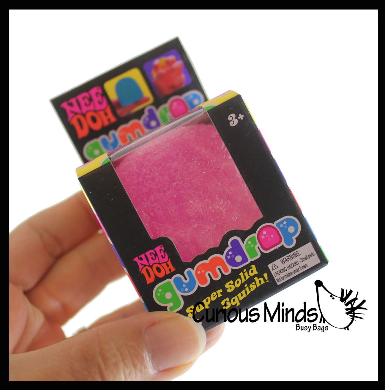 NeeDoh Gumdrop Sugar Ball - Thick Glue/Gel Stretch Ball - Ultra Squishy and Moldable Slow Rise Relaxing Sensory Fidget Stress Toy