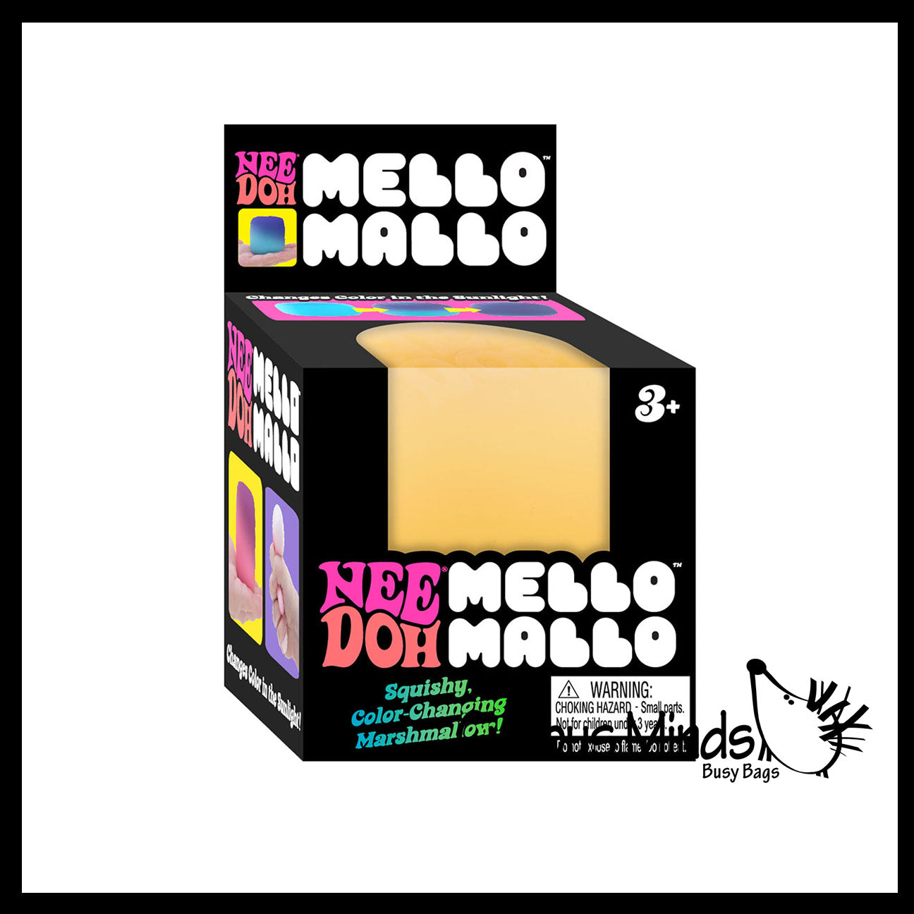 NEW - NeeDoh Mello Mallo Soft Doh Filled Stretch Ball - Ultra Squishy and Moldable Relaxing Sensory Fidget Stress Toy Nee Doh Color Change UV Sensitive