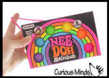 NeeDoh Rainbow Teenie Tiny Nee-Doh 3 Pack Soft Doh Filled Stretch Ball - Ultra Squishy and Moldable Relaxing Sensory Fidget Stress Toy