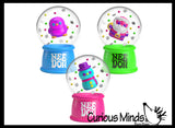 LAST CHANCE - LIMITED STOCK - Nee Doh Snow Globe Stress Ball - Snowglobe With Santa Snowman Penguin