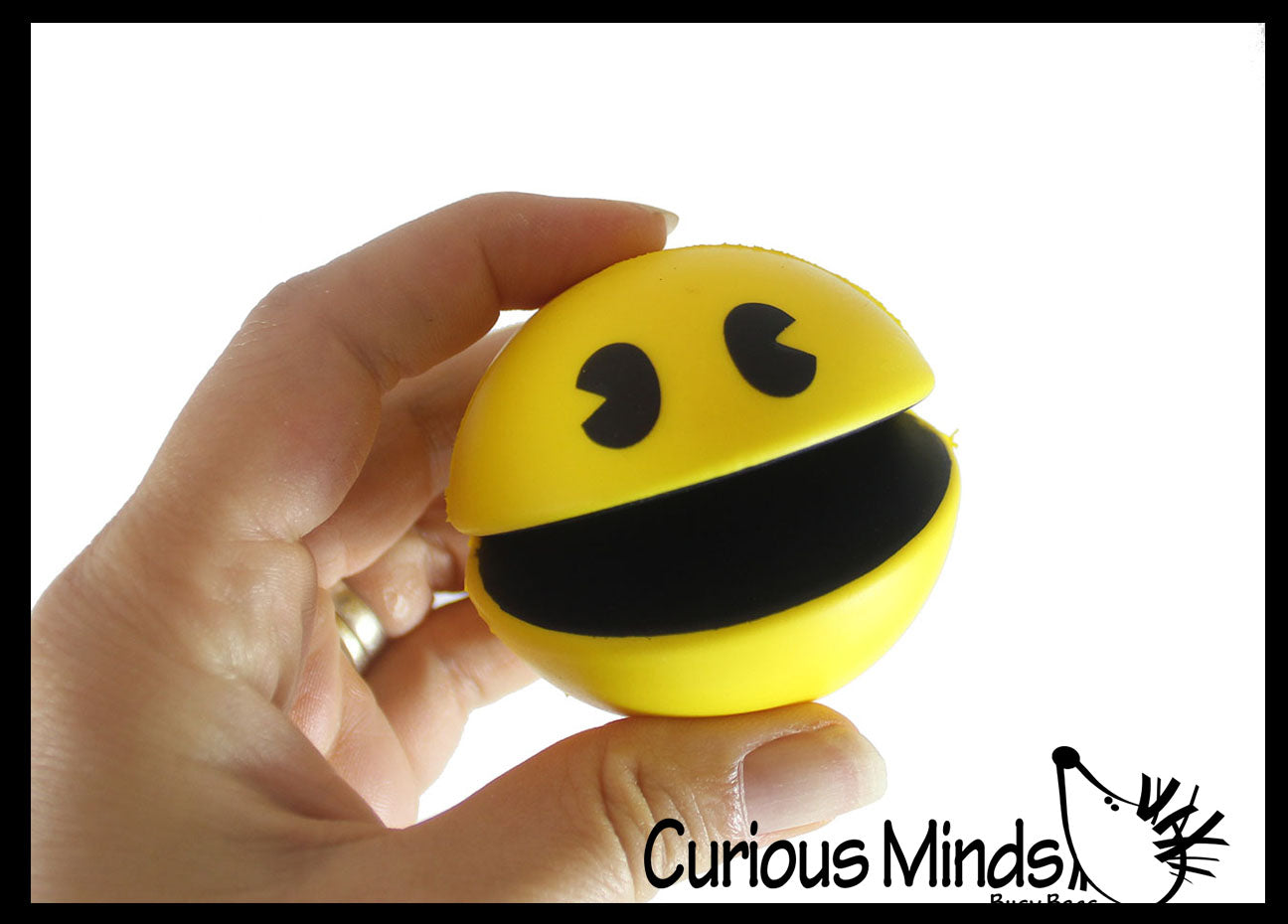 Pac Man Stress Ball - Squeeze to Open and Close Mouth - Munching Fidget PacMan