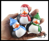 Winter Penguin Rubber Duckies - Cute Winter Snow Man Duck Party Favors