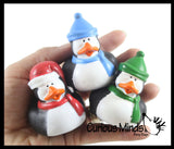 Winter Penguin Rubber Duckies - Cute Winter Snow Man Duck Party Favors