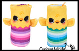 Jumbo Reversible Plush Chick Animal Water Filled Tube Snake Stress Toy - Squishy Slippery Wiggler Sensory Fidget Ball Easter Toy