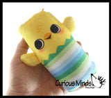 Jumbo Reversible Plush Chick Animal Water Filled Tube Snake Stress Toy - Squishy Slippery Wiggler Sensory Fidget Ball Easter Toy