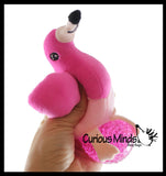 LAST CHANCE - LIMITED STOCK  - SALE - Plush Flamingo Animal Water Bead Filled Squeeze Stress Balls - Sensory, Stress, Fidget Toy Bubble Blow
