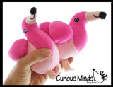 LAST CHANCE - LIMITED STOCK  - SALE - Plush Flamingo Animal Water Bead Filled Squeeze Stress Balls - Sensory, Stress, Fidget Toy Bubble Blow
