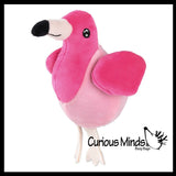 LAST CHANCE - LIMITED STOCK  - SALE - Plush Flamingo Animal Water Bead Filled Squeeze Stress Balls - Sensory, Stress, Fidget Toy Bubble Blow