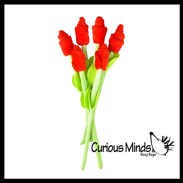 Plush Rose Toy - Plush Wire Flower Rose Novelty Toy Favors Decorative |  Curious Minds Busy Bags
