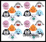 Plush Ocean Sea Animal Water Bead Filled Squeeze Stress Balls - Penguin, Octopus, Shark, Dolphin, Clownfish, Seal - Sensory, Stress, Fidget Toy PBJ Bubble Blow