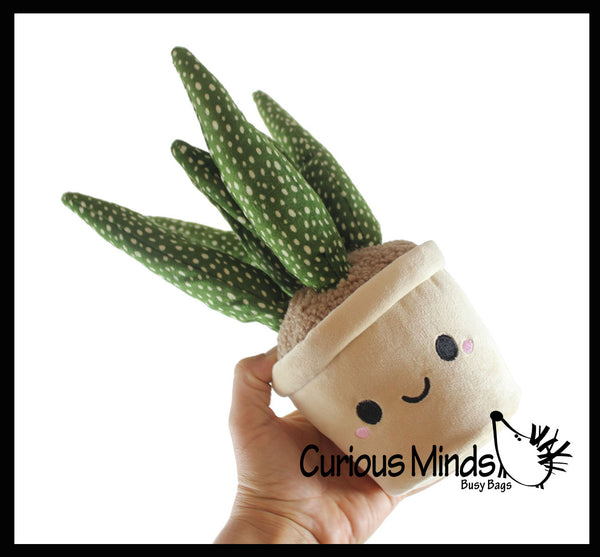 Plush Plant - Potted Succulent Cactus - Cute Artificial Home Decor - C
