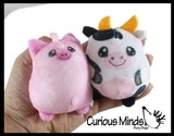 Plush Farm Animal Sugar Ball - Thick Glue/Gel Stretch Ball - Molasses Syrup Ultra Squishy and Moldable Slow Rise Relaxing Sensory Fidget Stress Toy