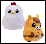 Plush Farm Animal Sugar Ball - Thick Glue/Gel Stretch Ball - Molasses Syrup Ultra Squishy and Moldable Slow Rise Relaxing Sensory Fidget Stress Toy