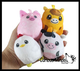 Plush Farm Animal Sugar Ball - Thick Glue/Gel Stretch Ball - Molasses Syrup Ultra Squishy and Moldable Slow Rise Relaxing Sensory Fidget Stress Toy