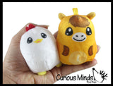Plush Farm Animal Sugar Ball - Thick Glue/Gel Stretch Ball - Molasses Syrup Ultra Squishy and Moldable Slow Rise Relaxing Sensory Fidget Stress Toy