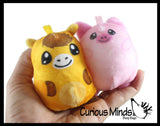 Plush Farm Animal Sugar Ball - Thick Glue/Gel Stretch Ball - Molasses Syrup Ultra Squishy and Moldable Slow Rise Relaxing Sensory Fidget Stress Toy