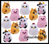 Plush Farm Animal Sugar Ball - Thick Glue/Gel Stretch Ball - Molasses Syrup Ultra Squishy and Moldable Slow Rise Relaxing Sensory Fidget Stress Toy