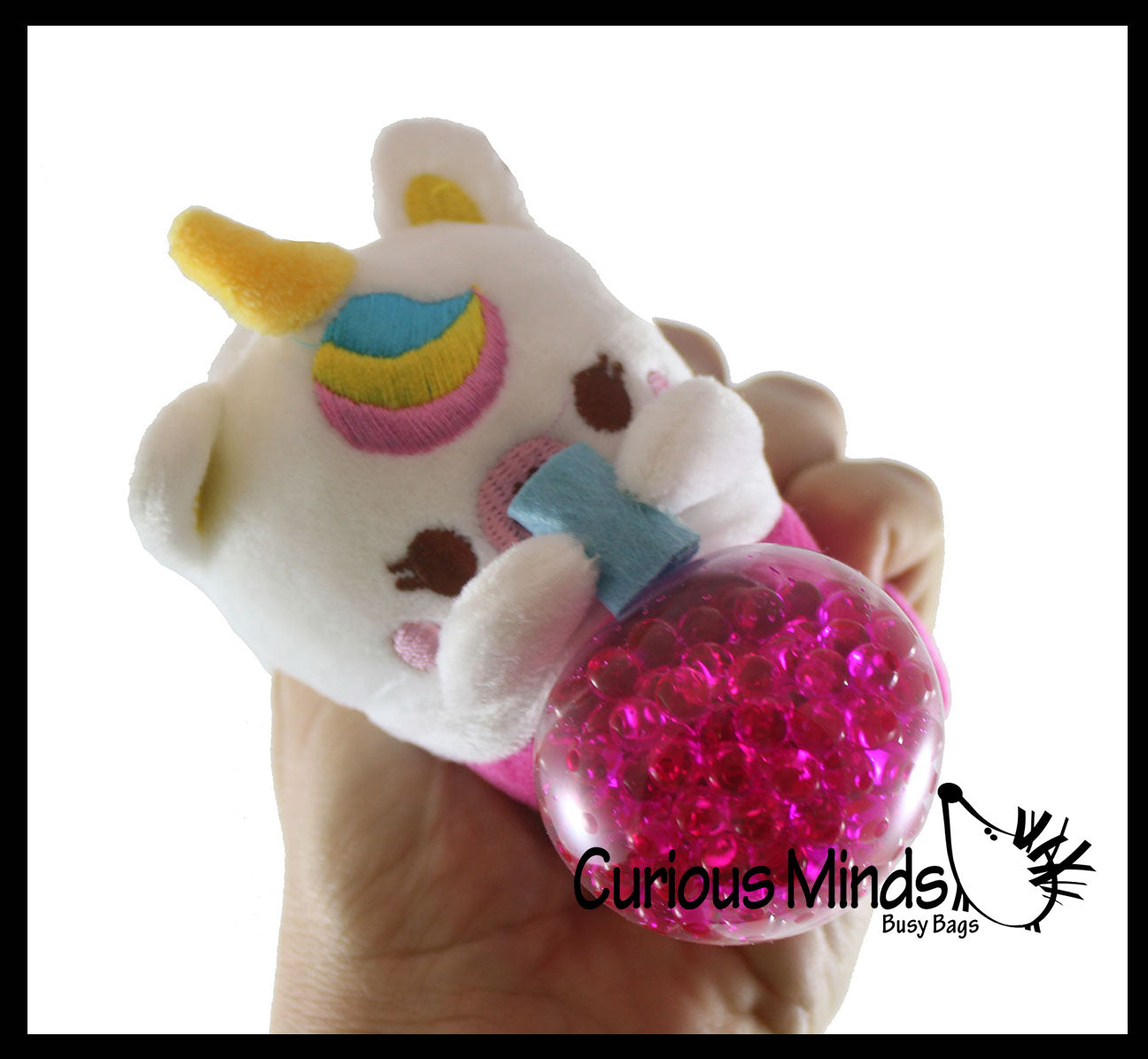 Plush Animals Drinking Bubble Tea Drink Water Bead Filled Squeeze Stress Balls - Sensory, Stress, Fidget Toy Bubble Blow