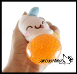 Plush Bubble Tea Drink Water Bead Filled Squeeze Stress Balls - Sensory, Stress, Fidget Toy Bubble Blow