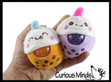 Plush Bubble Tea Drink Water Bead Filled Squeeze Stress Balls - Sensory, Stress, Fidget Toy Bubble Blow