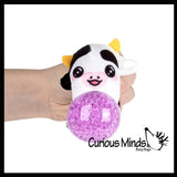 Plush Farm Animal Cow, Pig, Horse, Chicken - Water Bead Filled Squeeze Stress Balls - Sensory, Stress, Fidget Toy PBJ Bubble Blow